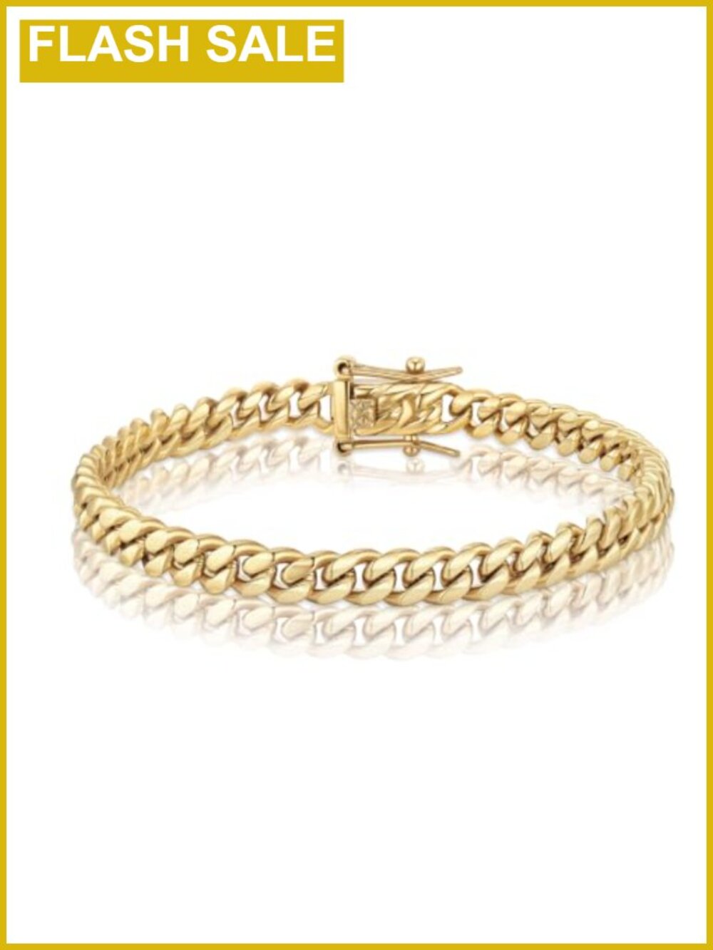 14K Gold-Plated Cuban Link Bracelet 316L Stainless Steel Chain